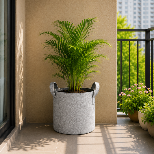 Plant Grow Bag | Heavy-Duty Breathable Fabric Plant Pot for Vegetables, Flowers, Herbs & Terrace Gardening (Color-Grey)