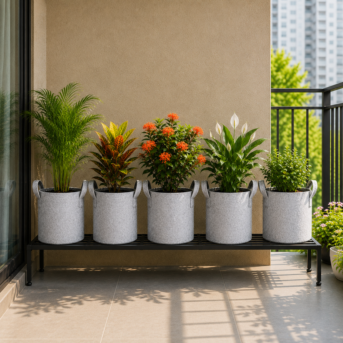 Plant Grow Bag | Heavy-Duty Breathable Fabric Plant Pot for Vegetables, Flowers, Herbs & Terrace Gardening (Color-Grey)