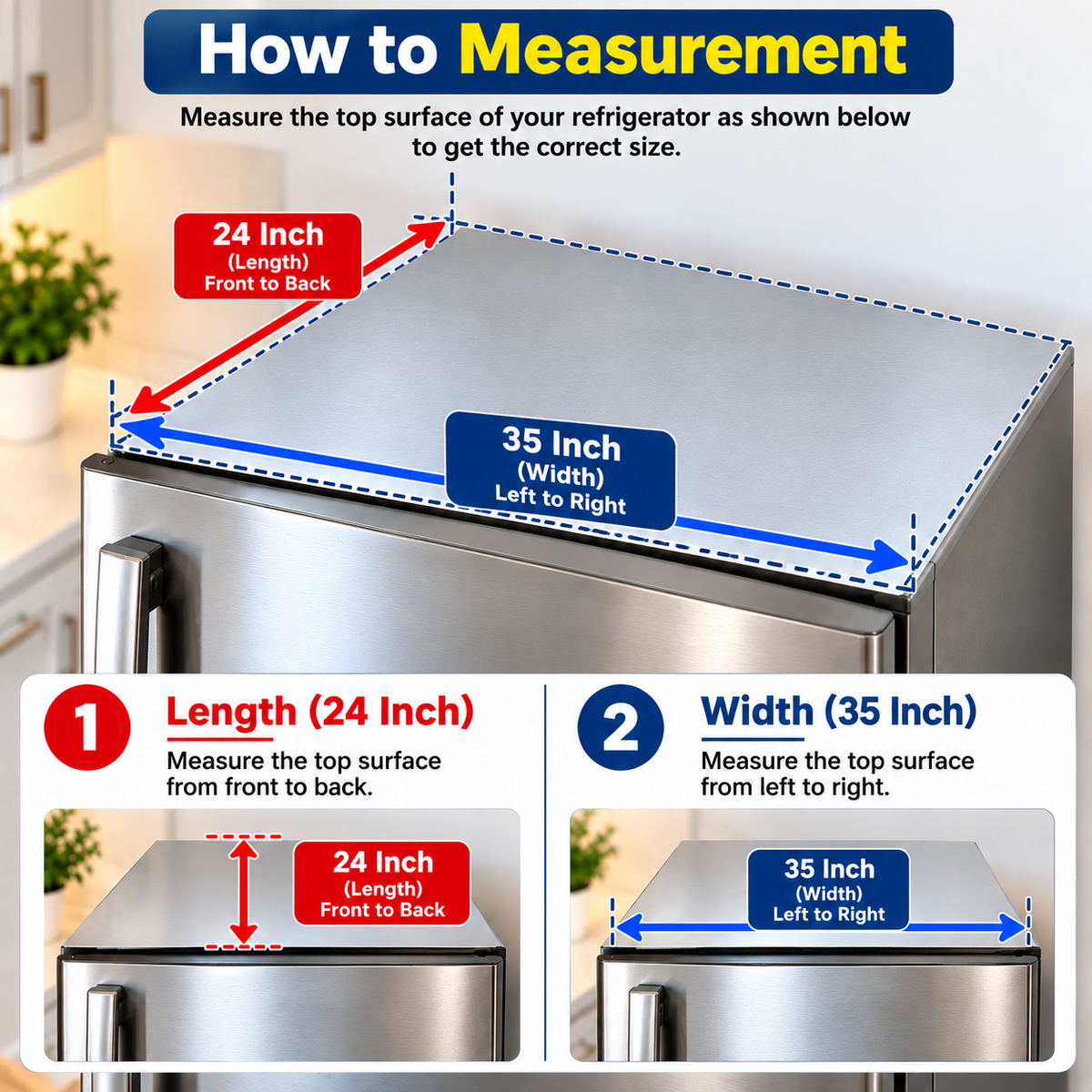 Frexxa Fridge Top Cover with Side Pockets - Dark Grey