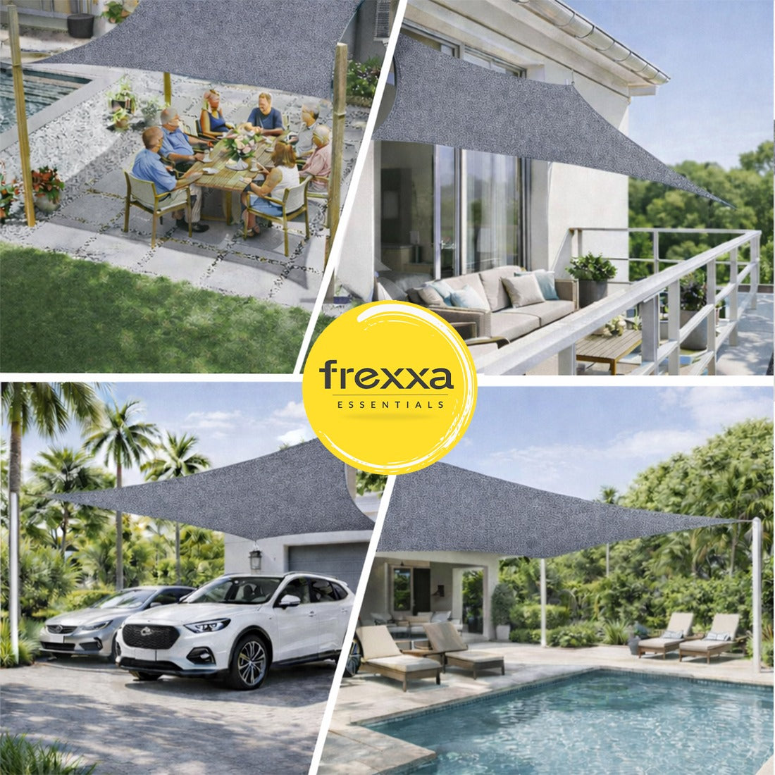 Sun Shade Sail (90% SUN & UV Blockage) Grey