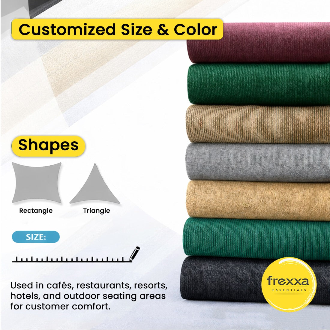 Sun Shade Sail (90% SUN & UV Blockage) Beige Black