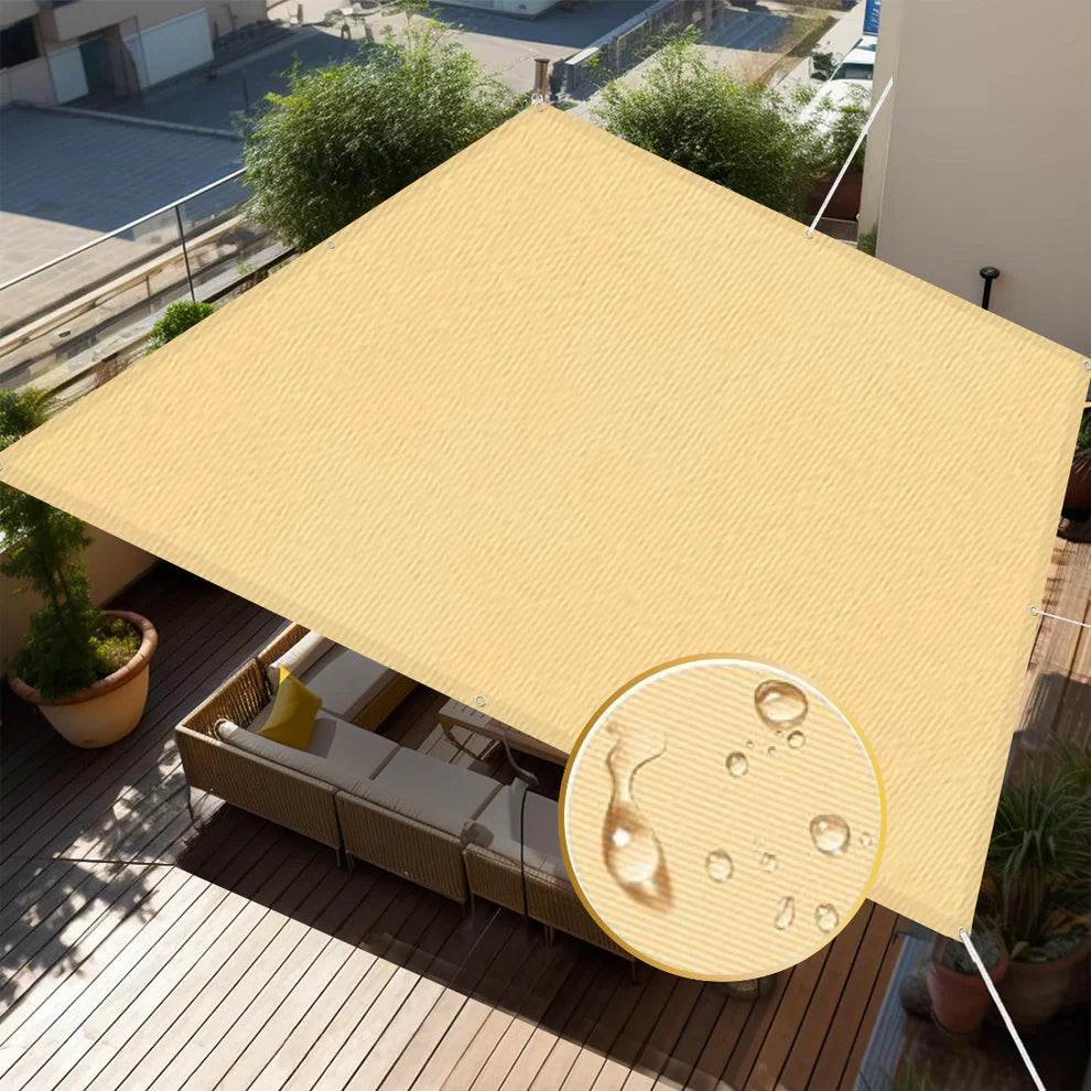 Waterproof Beige Sun Shade Sail for Balcony & Garden