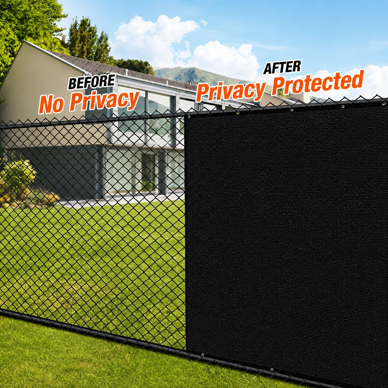 Black fencing net for durable outdoor boundary protection