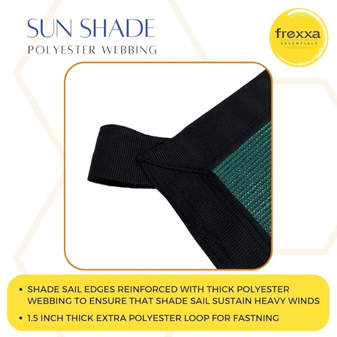 Black and green sun shade with frexxa logo on a white background