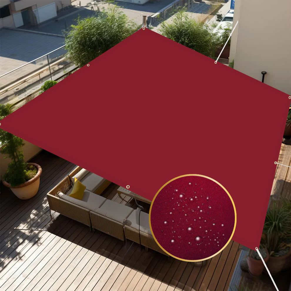 Frexxa Waterproof Maroon Sun Shade Sail for Outdoor UV and Rain Protection – Ideal for Balcony, Terrace, Garden or Patio