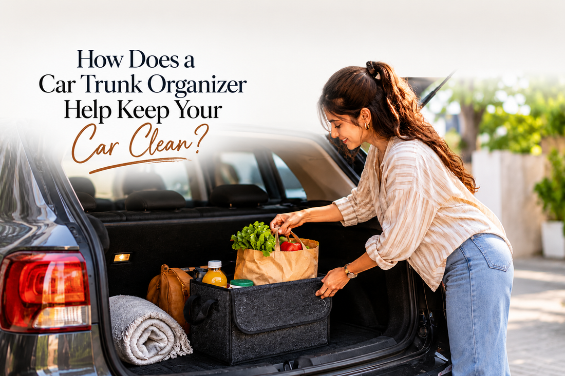 car trunk organizer inside SUV