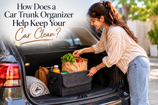 car trunk organizer inside SUV