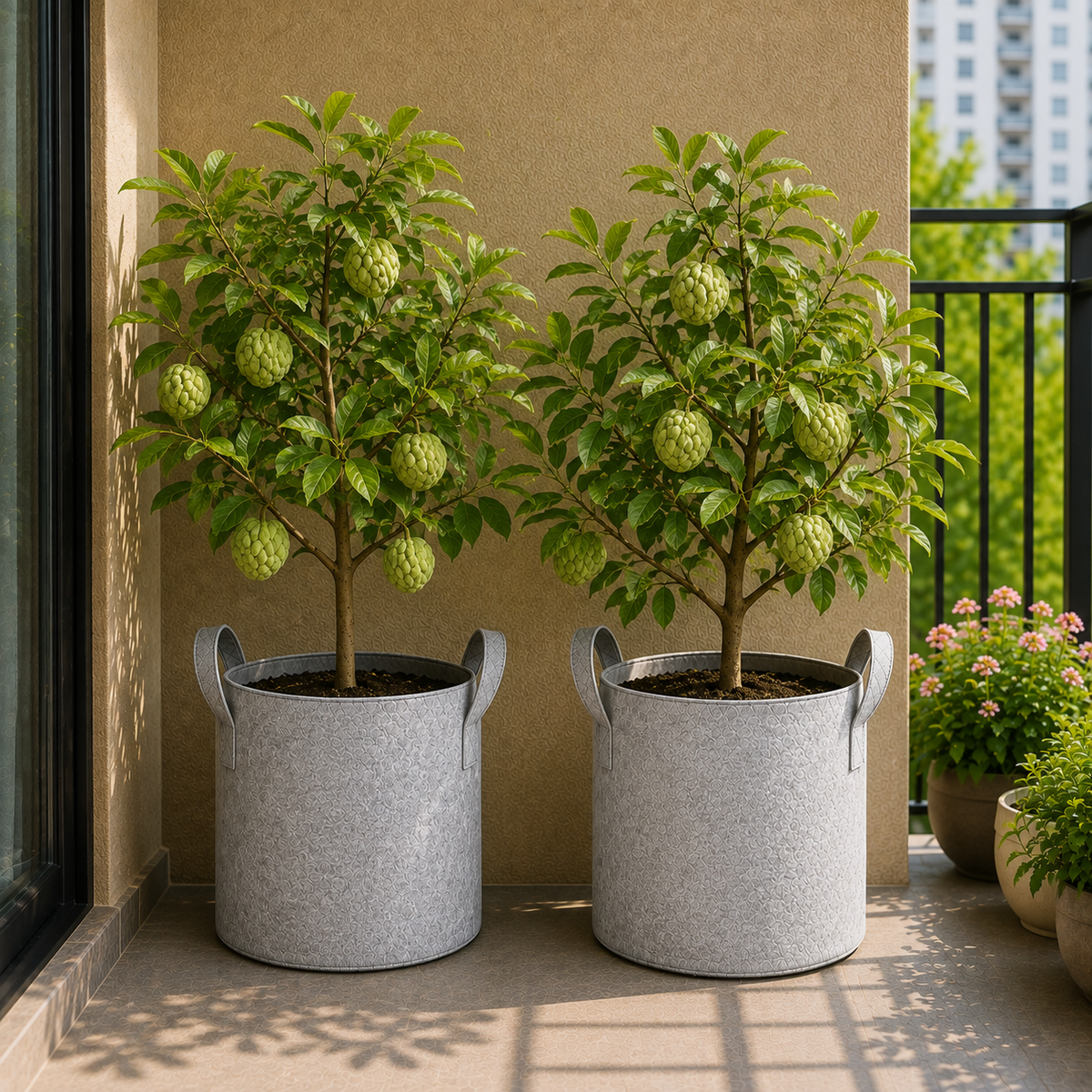Plant Grow Bag | Heavy-Duty Breathable Fabric Plant Pot for Vegetables, Flowers, Herbs & Terrace Gardening (Color-Grey)