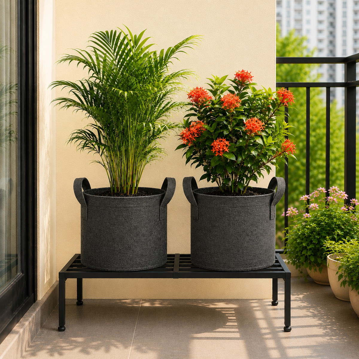 Plant Grow Bag | Heavy-Duty Breathable Fabric Plant Pot for Vegetables, Flowers, Herbs & Terrace Gardening (Color-Dark Grey)