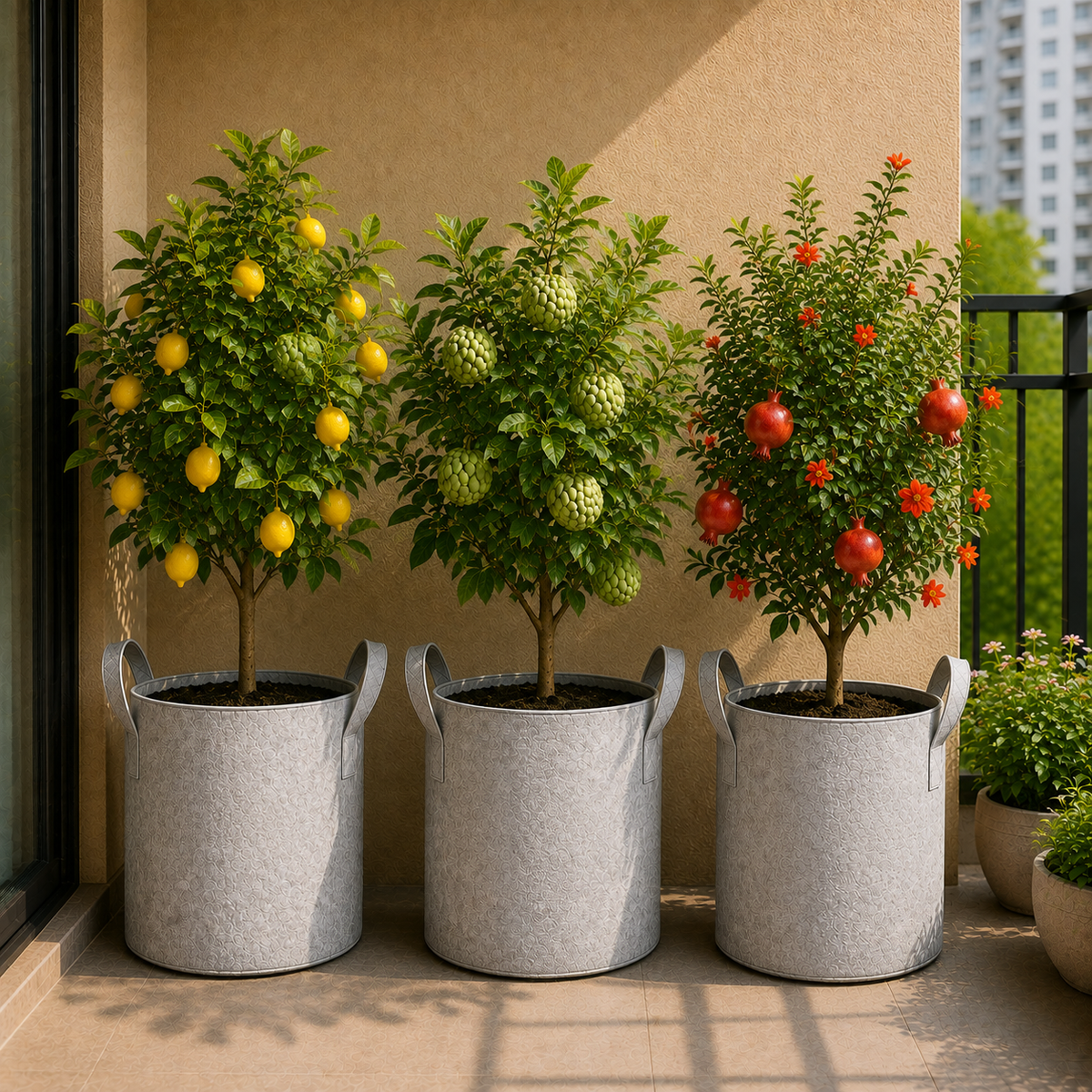 Plant Grow Bag | Heavy-Duty Breathable Fabric Plant Pot for Vegetables, Flowers, Herbs & Terrace Gardening (Color-Grey)