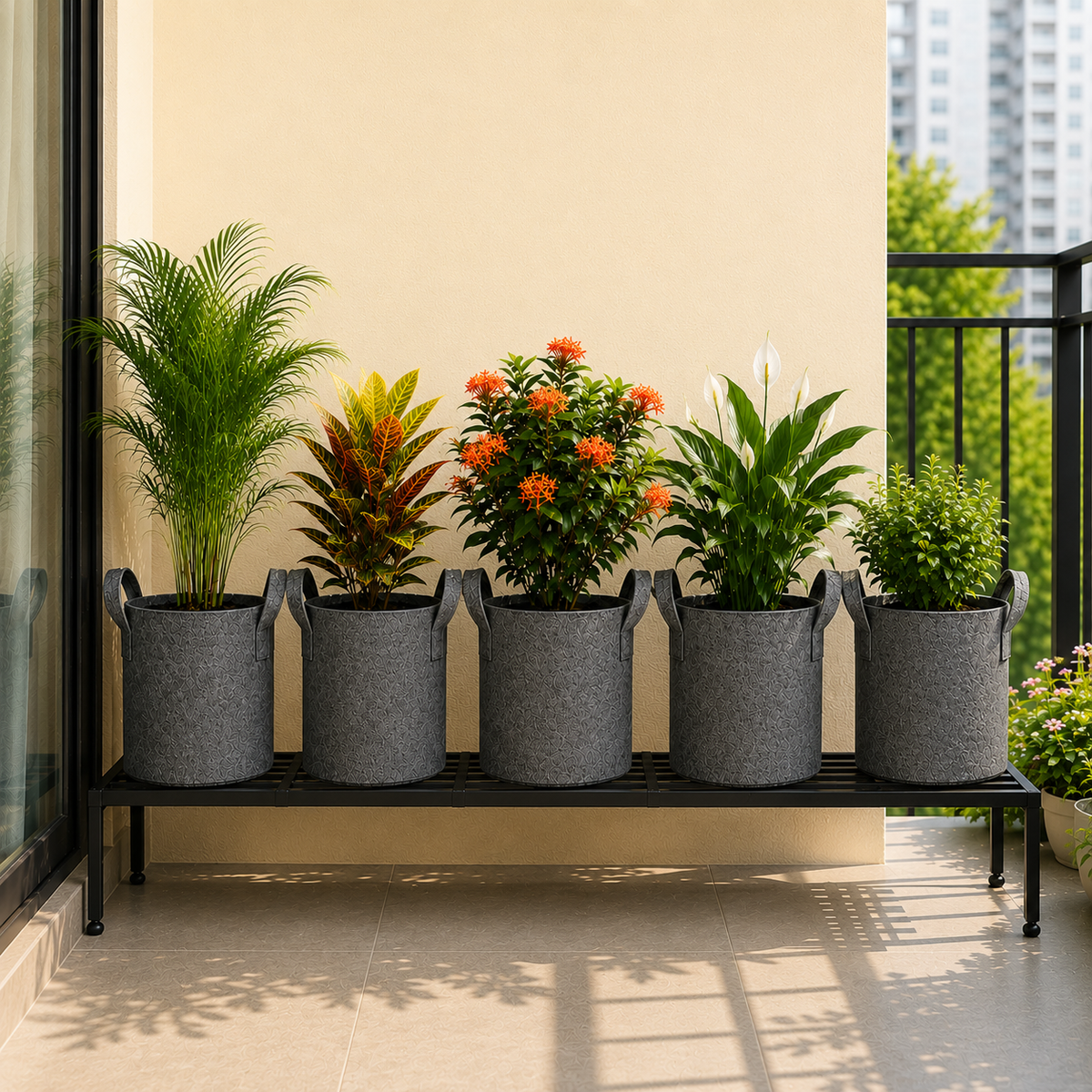 Plant Grow Bag | Heavy-Duty Breathable Fabric Plant Pot for Vegetables, Flowers, Herbs & Terrace Gardening (Color-Dark Grey)