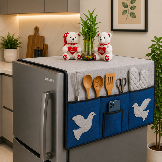 Fridge Top Cover Grey Blue