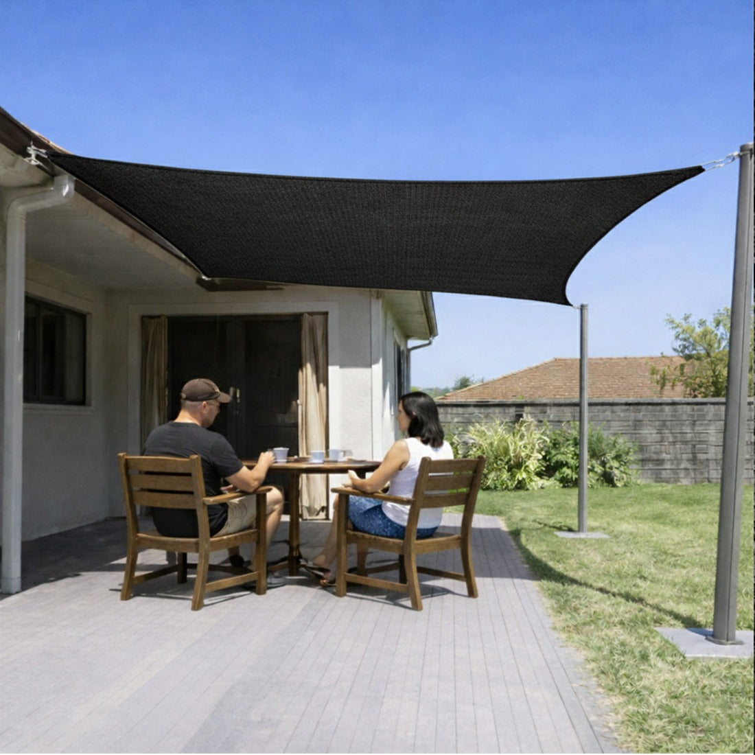 Sun Shade Sail (90% SUN & UV Blockage) Black
