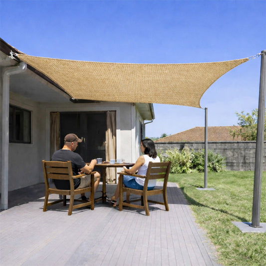 Sun Shade Sail (90% SUN & UV Blockage) Beige Black