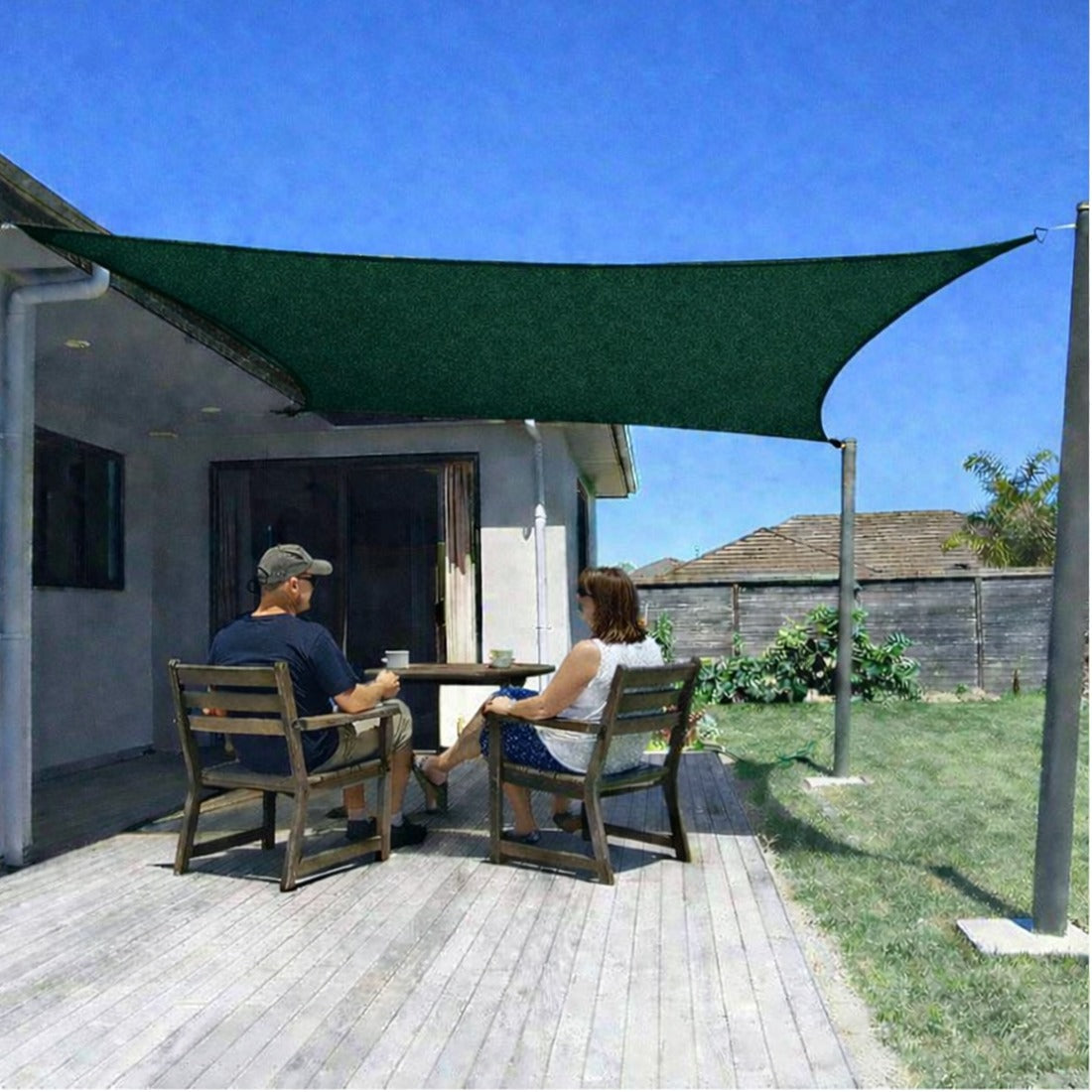 Sun Shade Sail (90% SUN & UV Blockage) Green Black