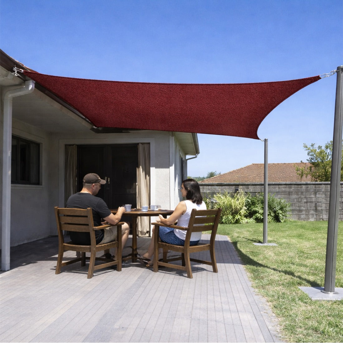 Sun Shade Sail (90% SUN & UV Blockage) Maroon