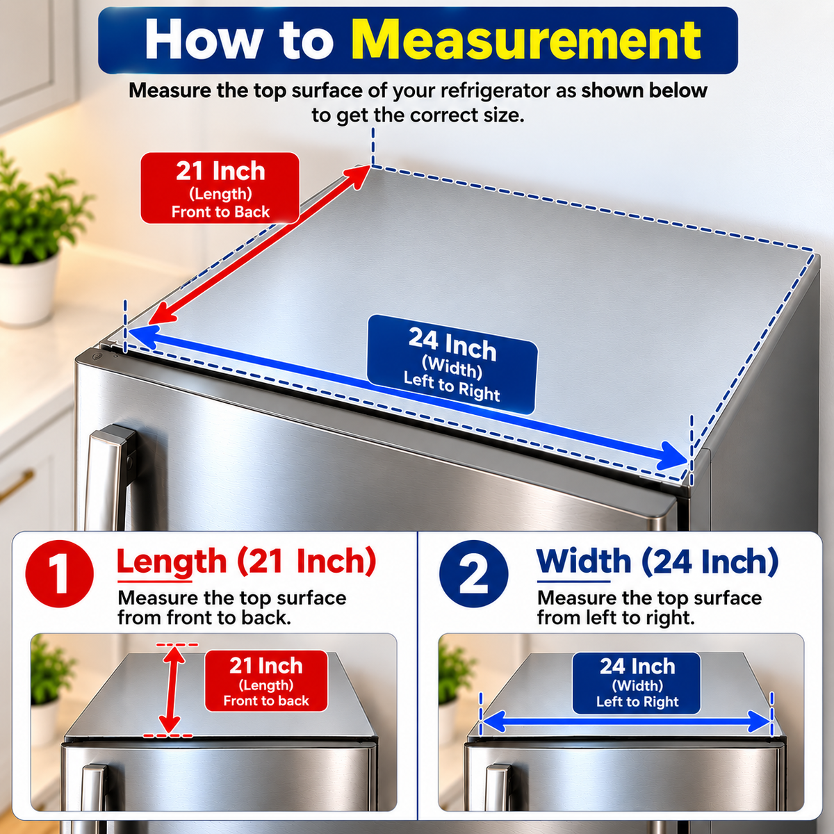 Frexxa Fridge Top Cover with Side Pockets - Black Grey