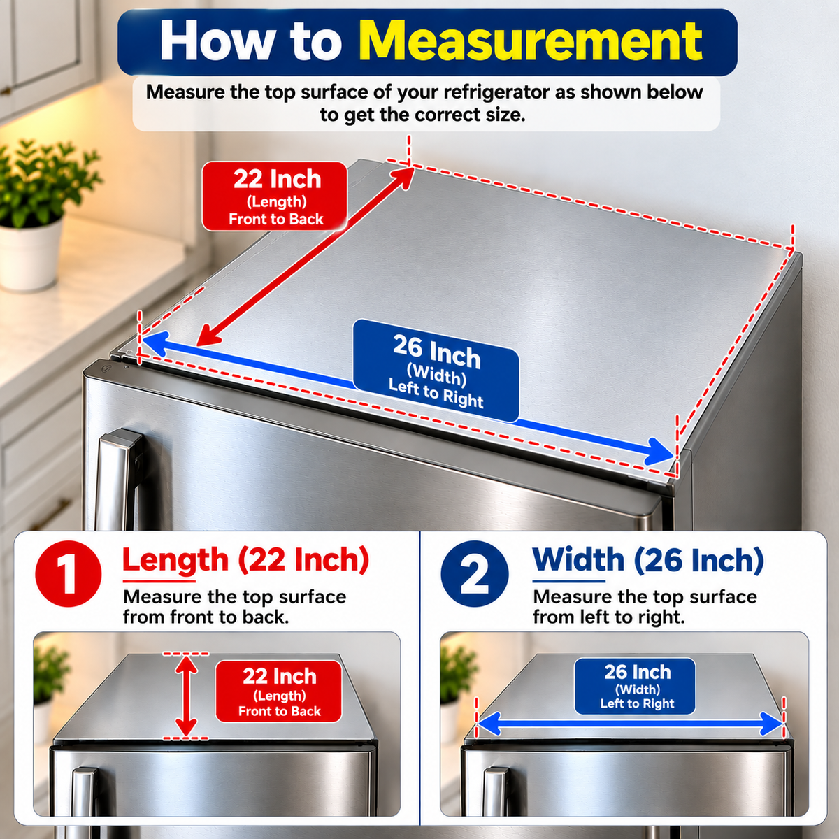 Frexxa Fridge Top Cover with Side Pocket - Grey Black
