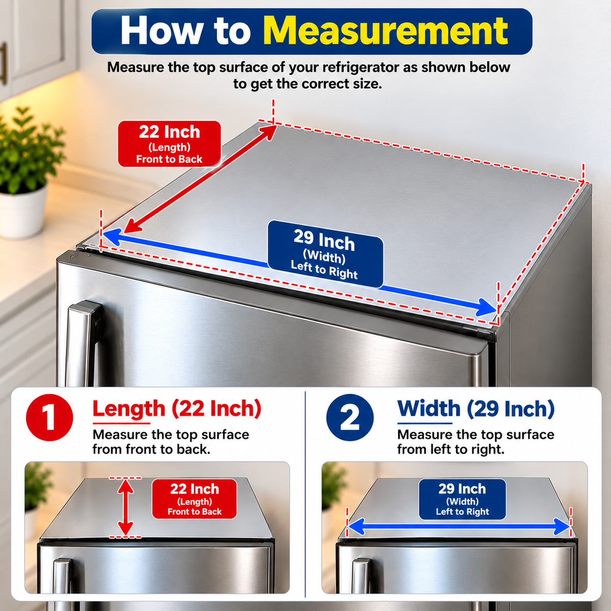 Frexxa Fridge Top Cover with Side Pocket - Grey