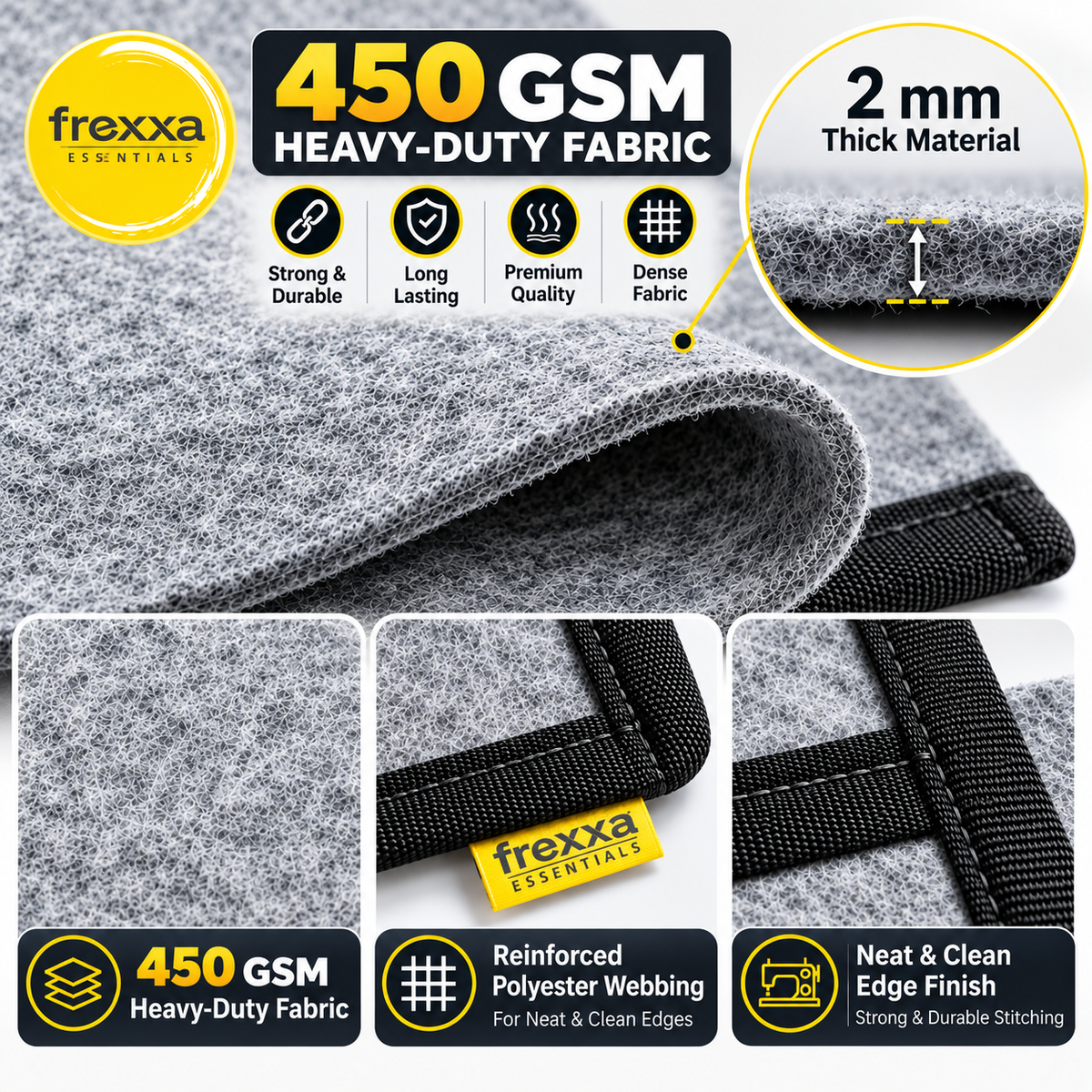 Frexxa Fridge Top Cover with Side Pocket - Grey