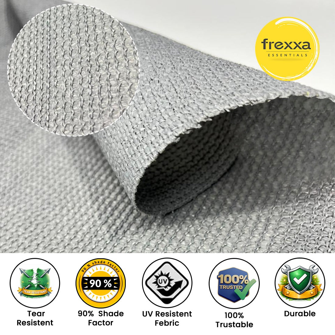 Sun Shade Sail (90% SUN & UV Blockage) Grey