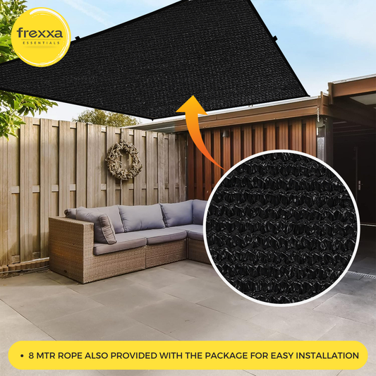 Sun Shade Sail Polyester Polyester Webbing (90% SUN & UV Blockage) Black