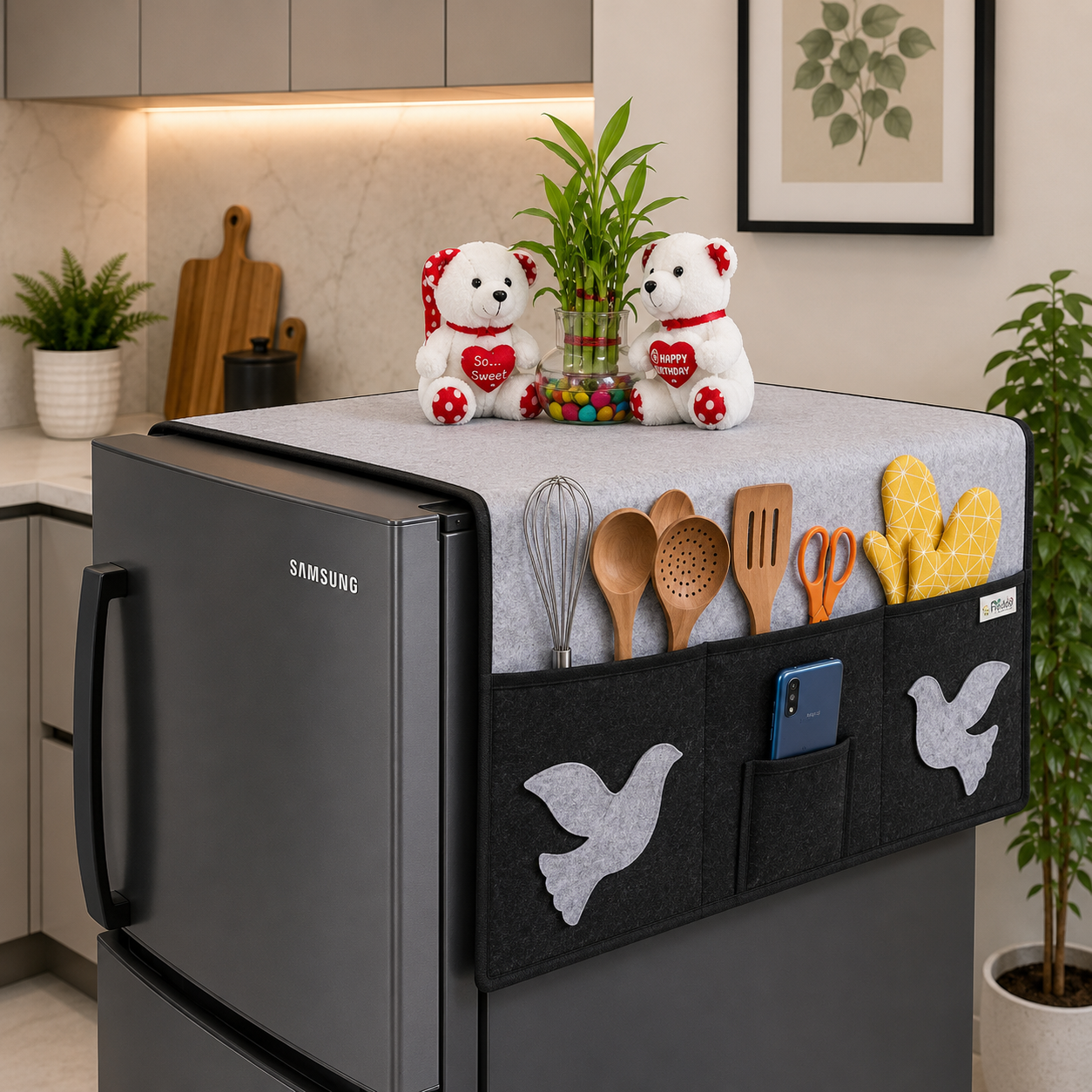 Fridge Top Cover Grey Black