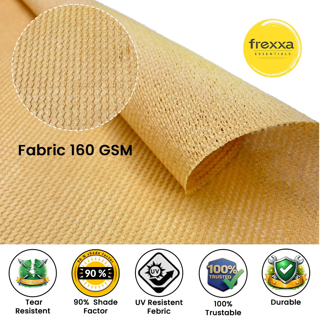 Sun Shade Sail Triangle (90% SUN & UV Blockage) Beige