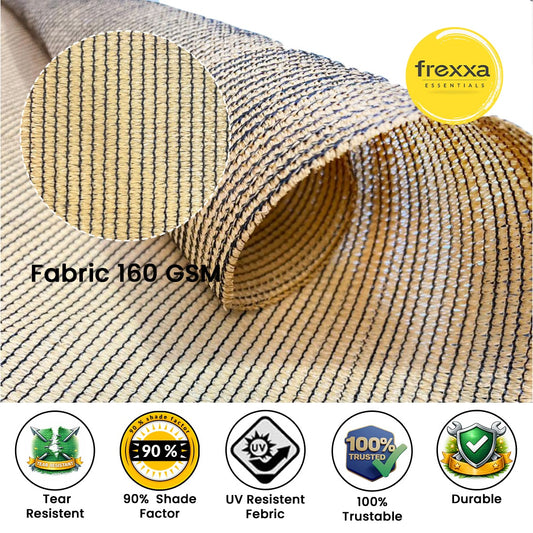 Sun Shade Sail (90% SUN & UV Blockage) Beige Black