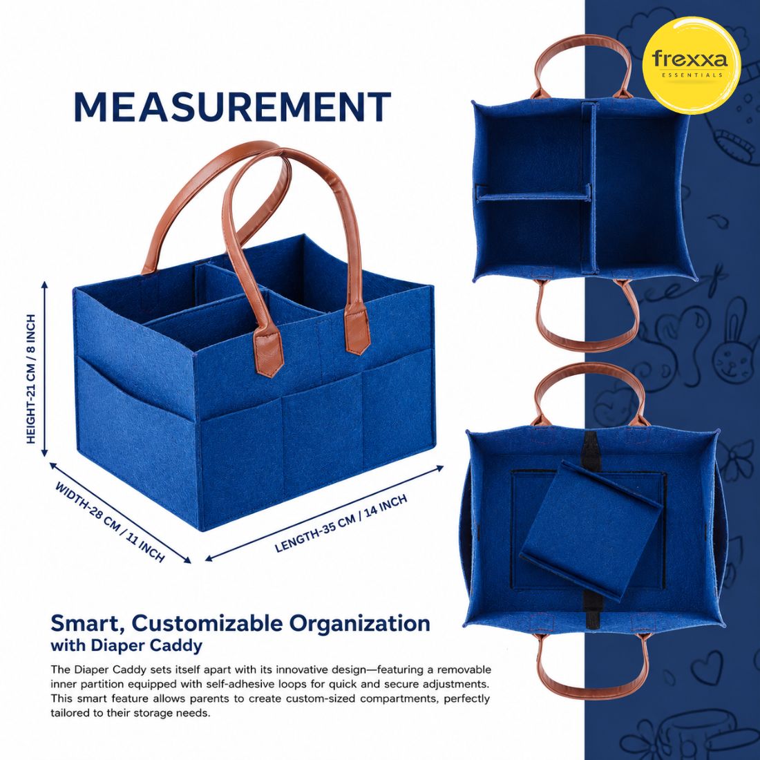 Diaper Caddy Organiser Bag (Royal Blue)