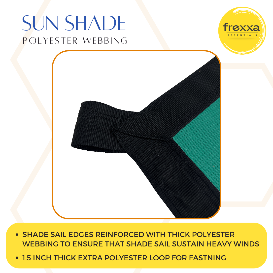 Sun Shade Sail Polyester Polyester Webbing (90% SUN & UV Blockage) Green