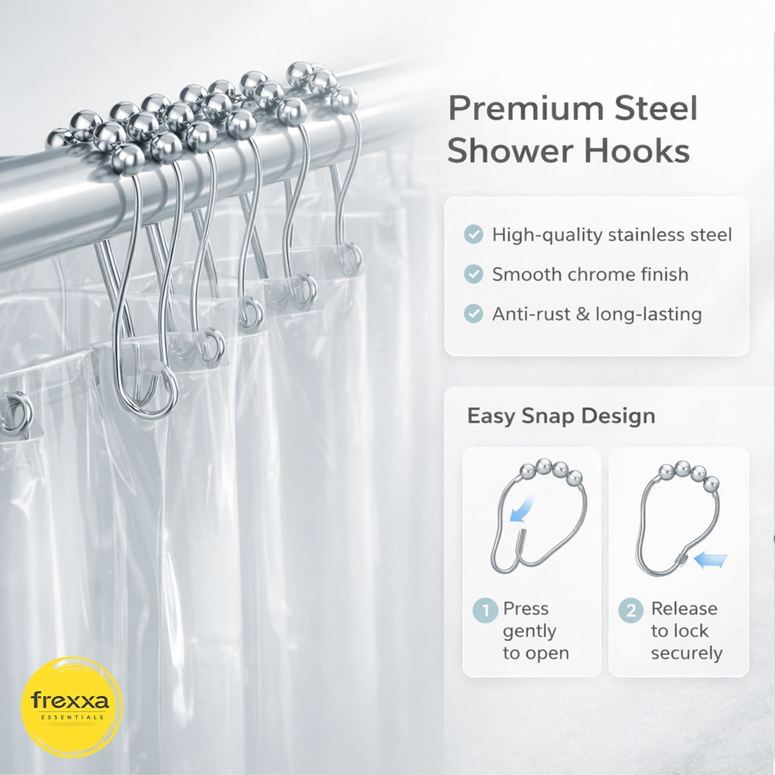 PVC Transperant Hook Curtain Pack of 1 Piece