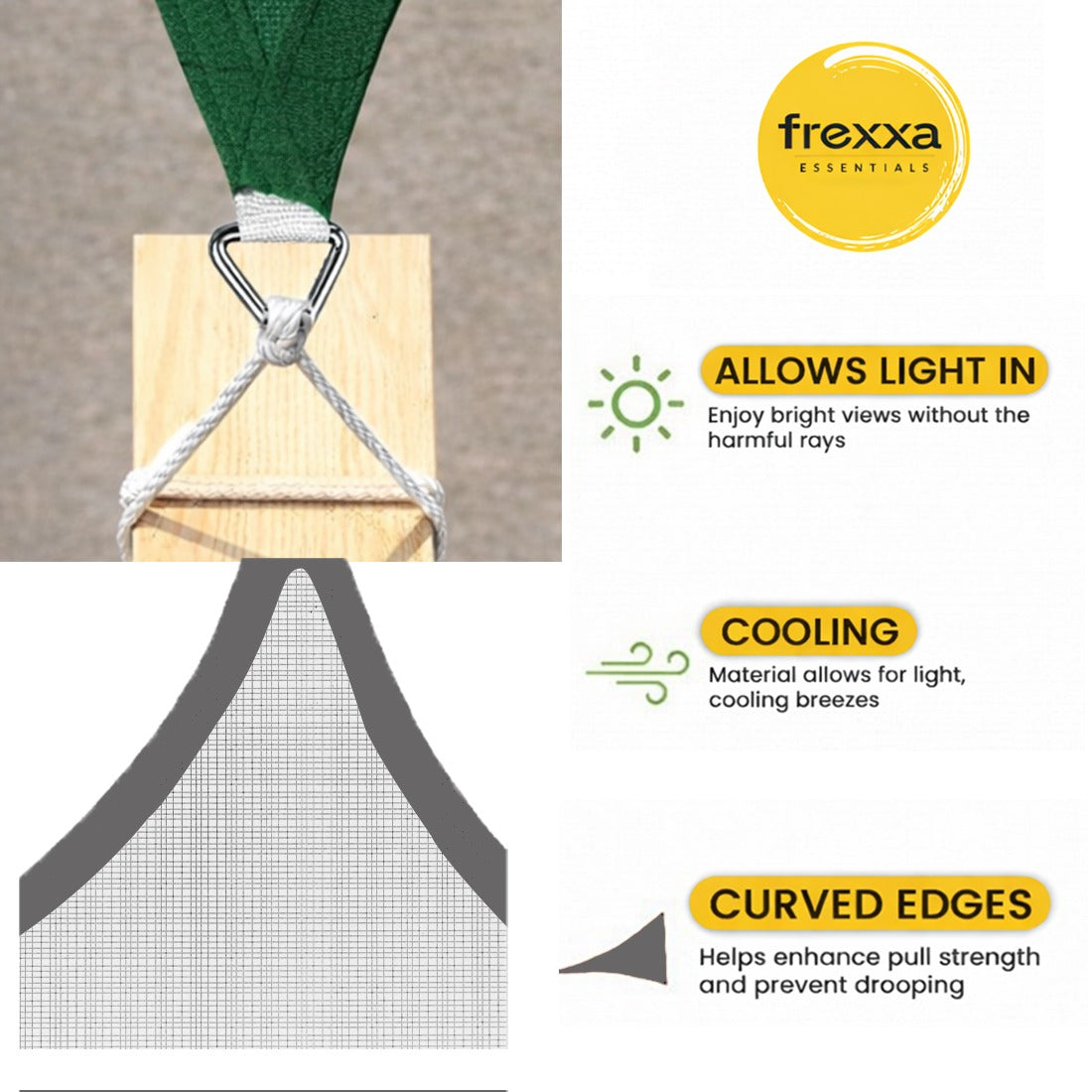 Sun Shade Sail (90% SUN & UV Blockage) Green