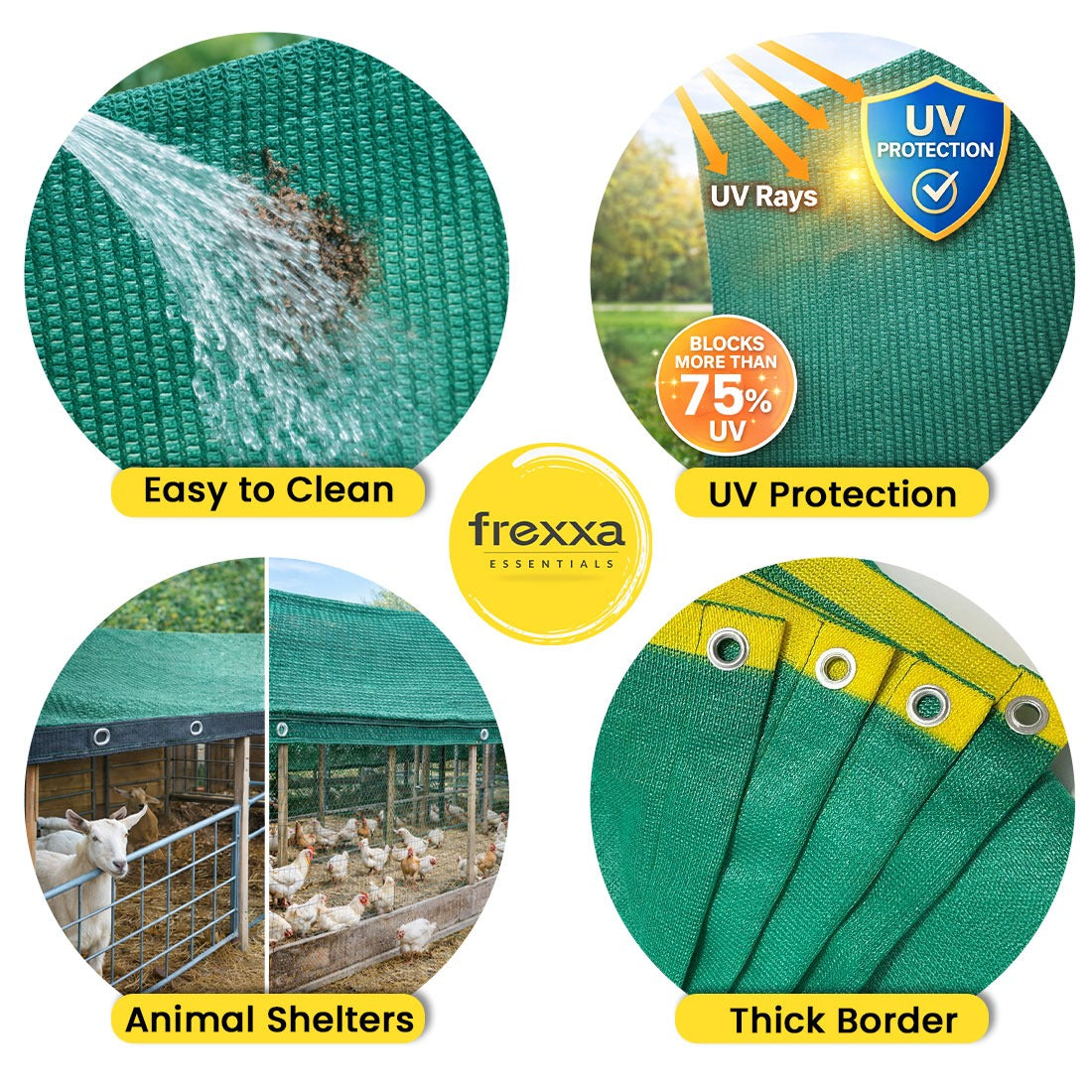 HDPE Fabric Sun Shade Net 75% Protection from Sun & UV Rays Ideal for Car Parking, Outdoor Garden, Balcony, Terrace (Green)