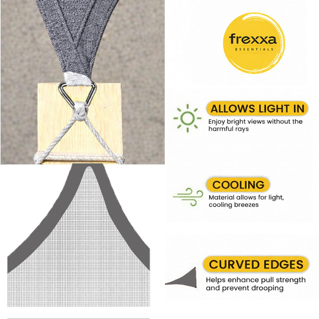 Sun Shade Sail (90% SUN & UV Blockage) Grey