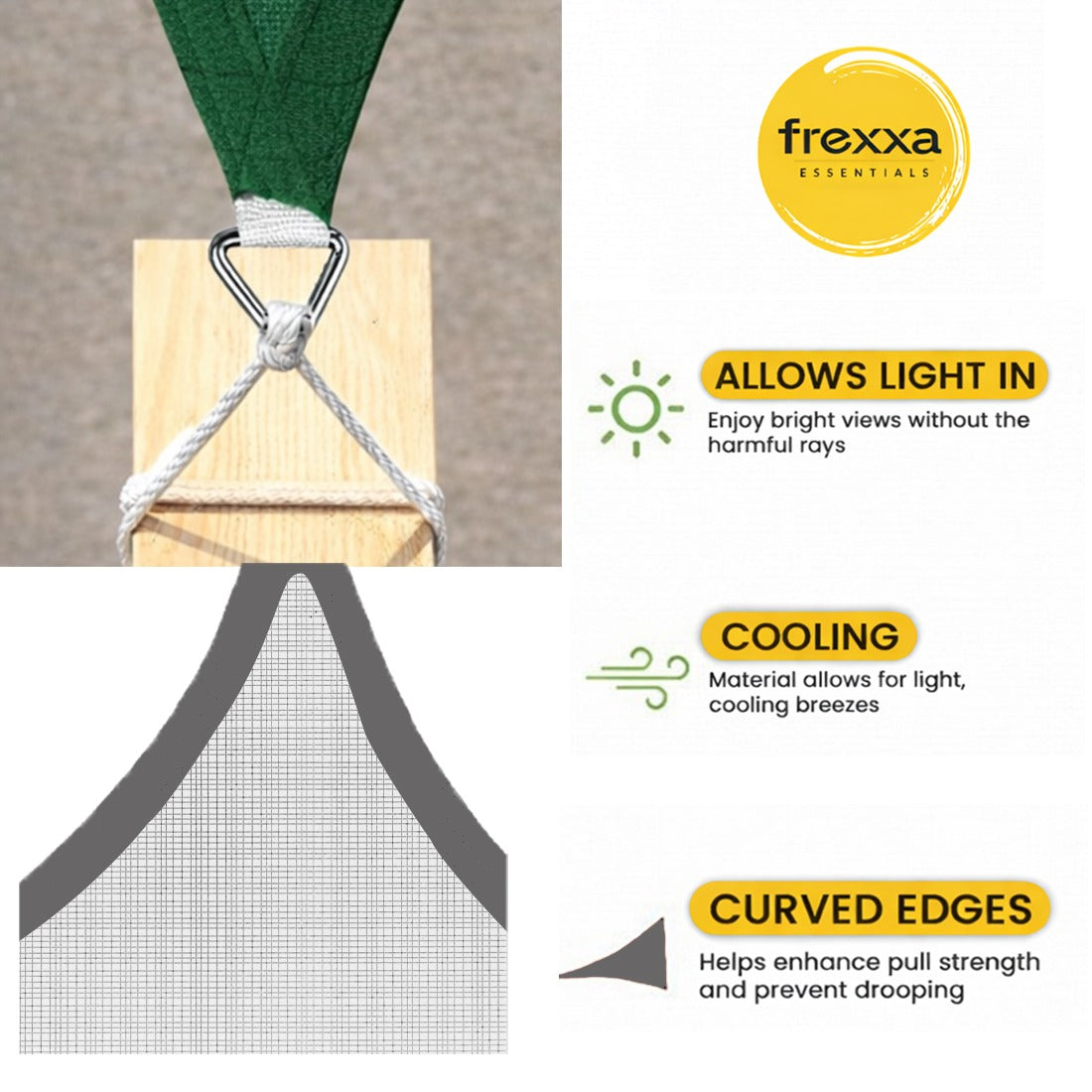 Sun Shade Sail (90% SUN & UV Blockage) Green Black