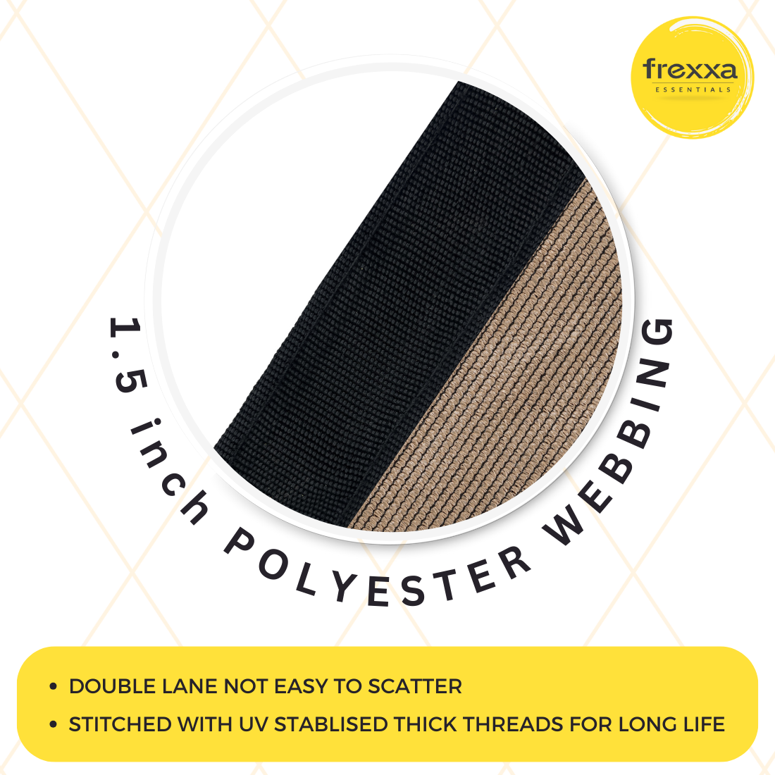 Sun Shade Sail Polyester Polyester Webbing (90% SUN & UV Blockage) Beige Black