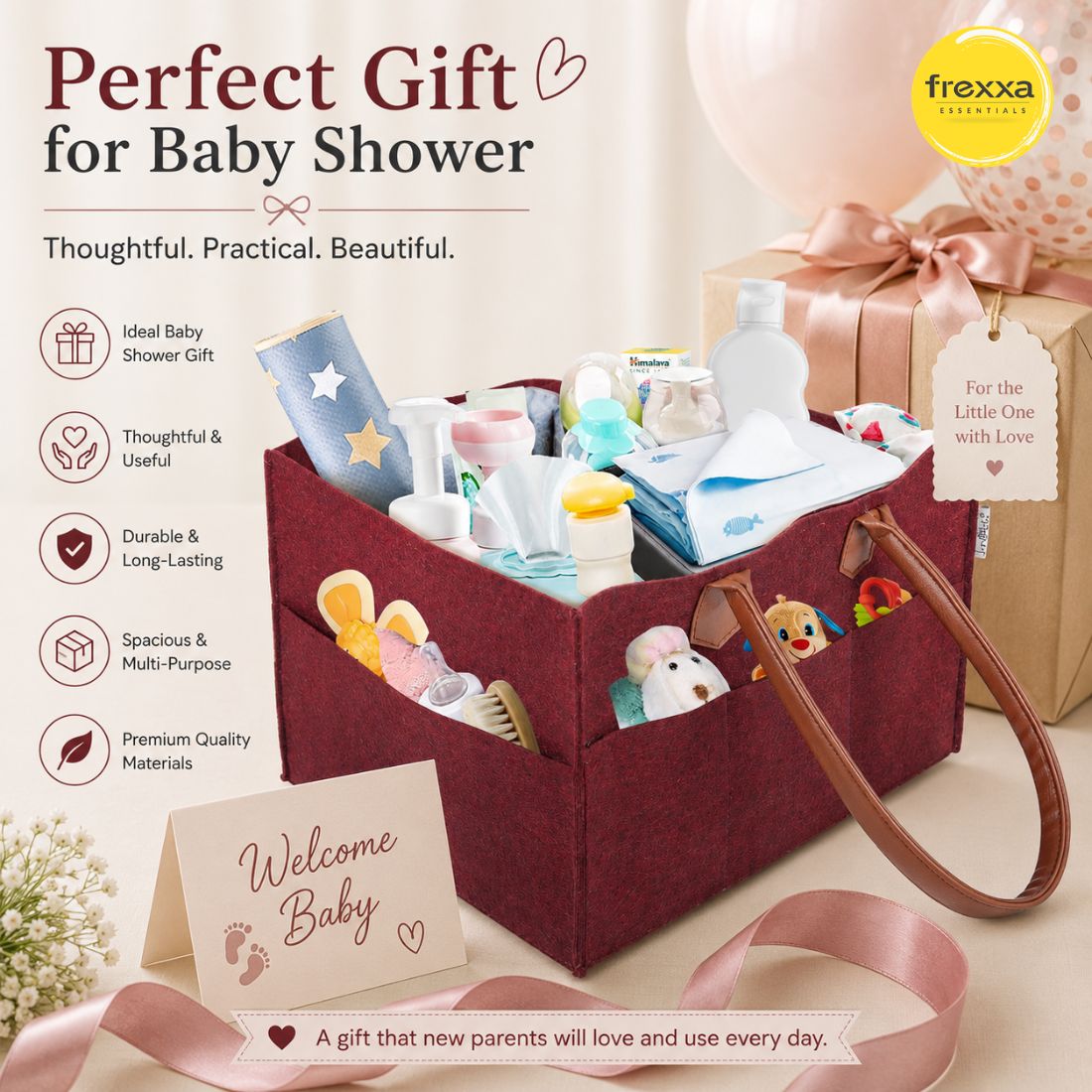 Diaper Caddy Organiser Bag (Maroon)