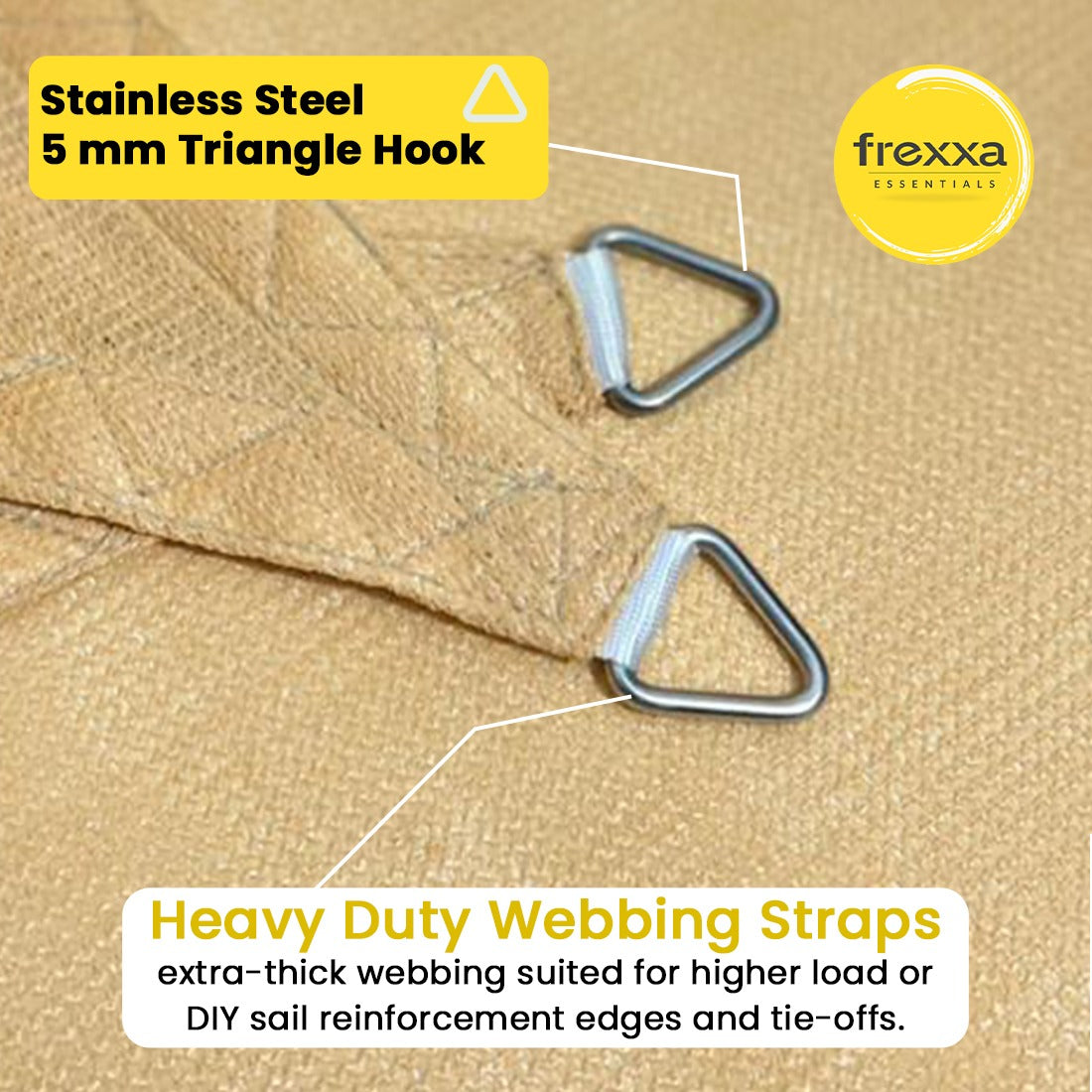 Sun Shade Sail Triangle (90% SUN & UV Blockage) Beige