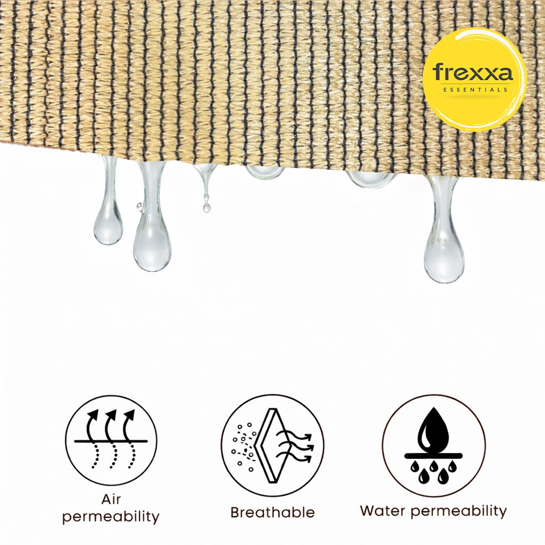 Sun Shade Sail (90% SUN & UV Blockage) Beige Black