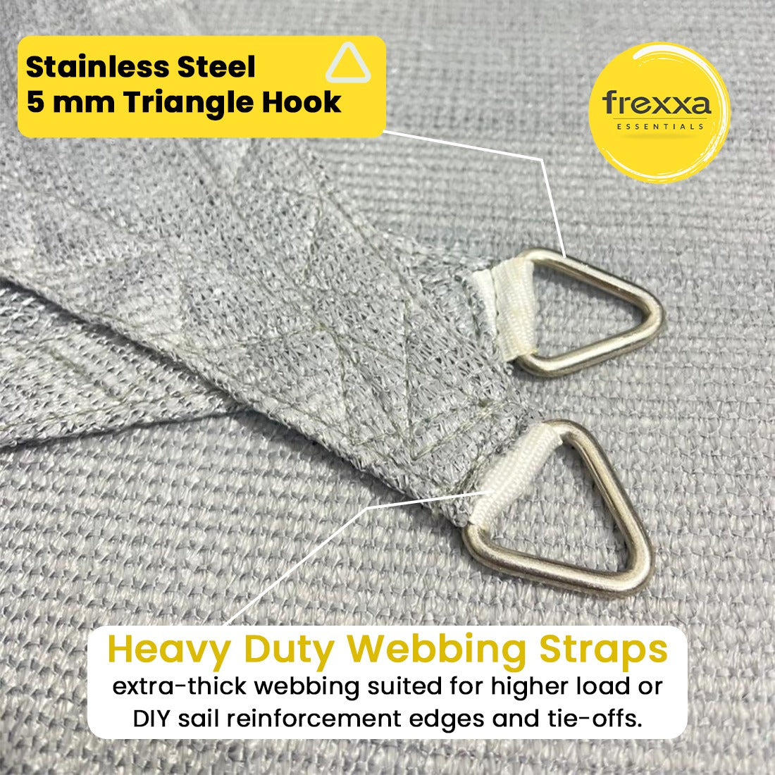 Sun Shade Sail Triangle (90% SUN & UV Blockage) Grey