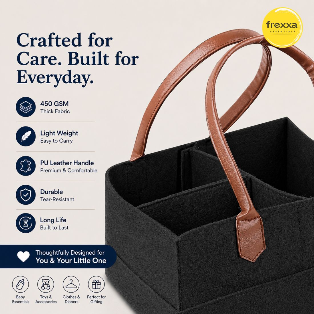 Diaper Caddy Organiser bag (Black)