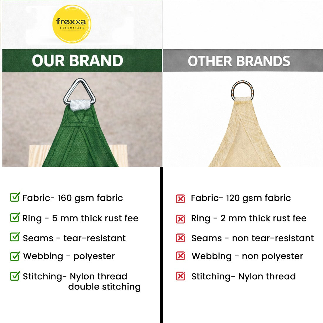 Sun Shade Sail (90% SUN & UV Blockage) Green Black