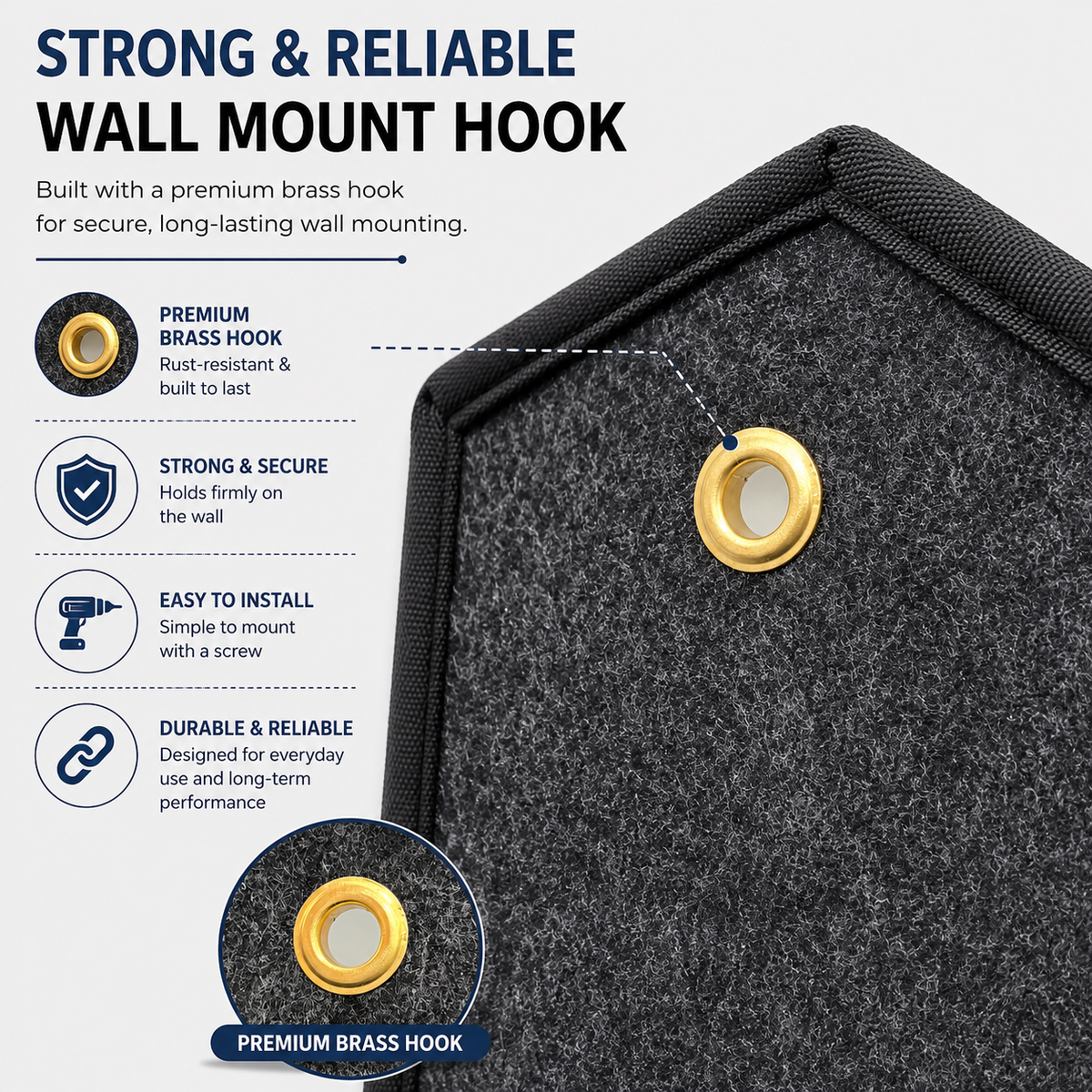 Wall Hanging Storage Organize with 4 Pockets (Large) Grey