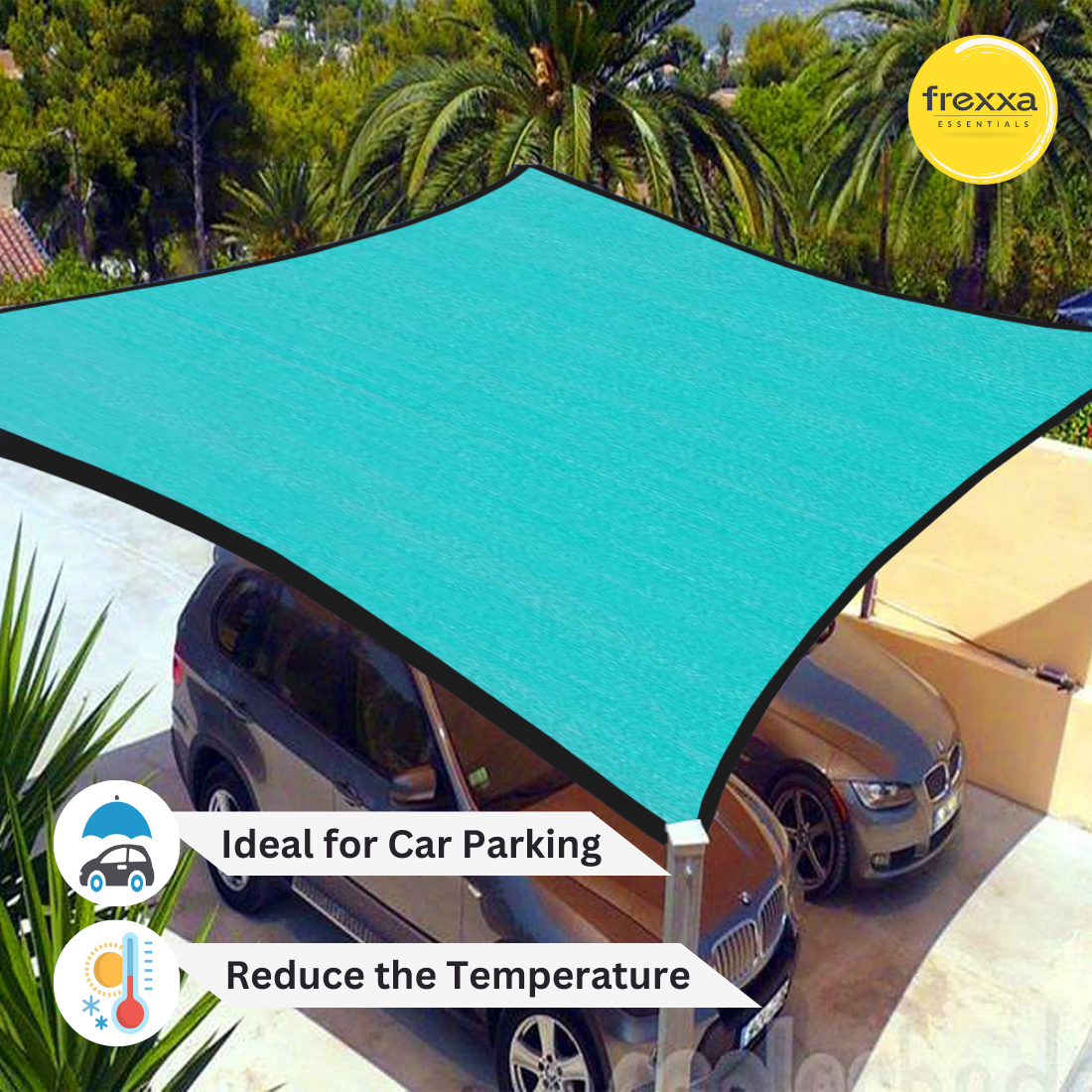 Sun Shade Sail Polyester Polyester Webbing (90% SUN & UV Blockage) Green