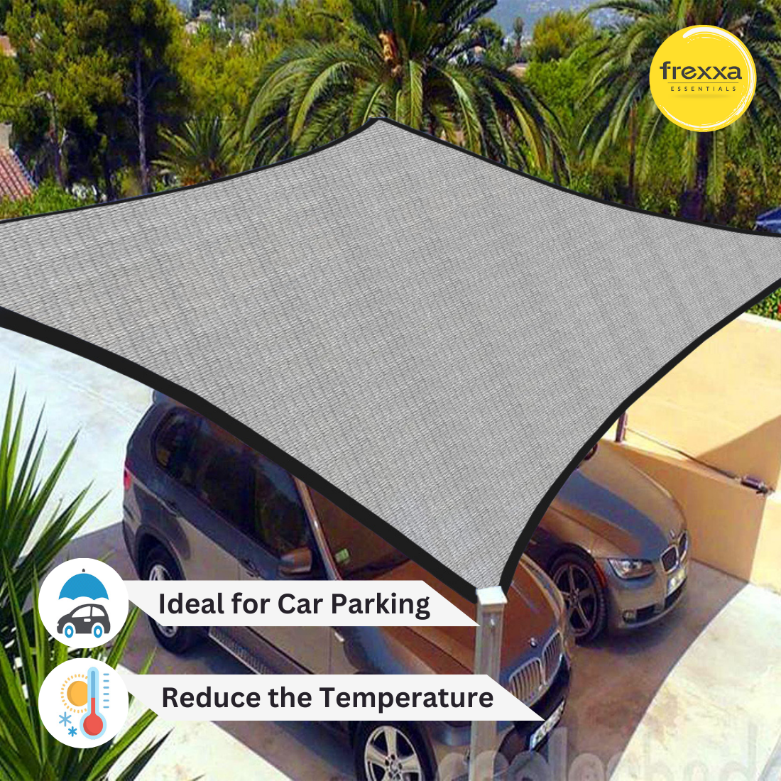 Sun Shade Sail Polyester Webbing (90% SUN & UV Blockage) Grey