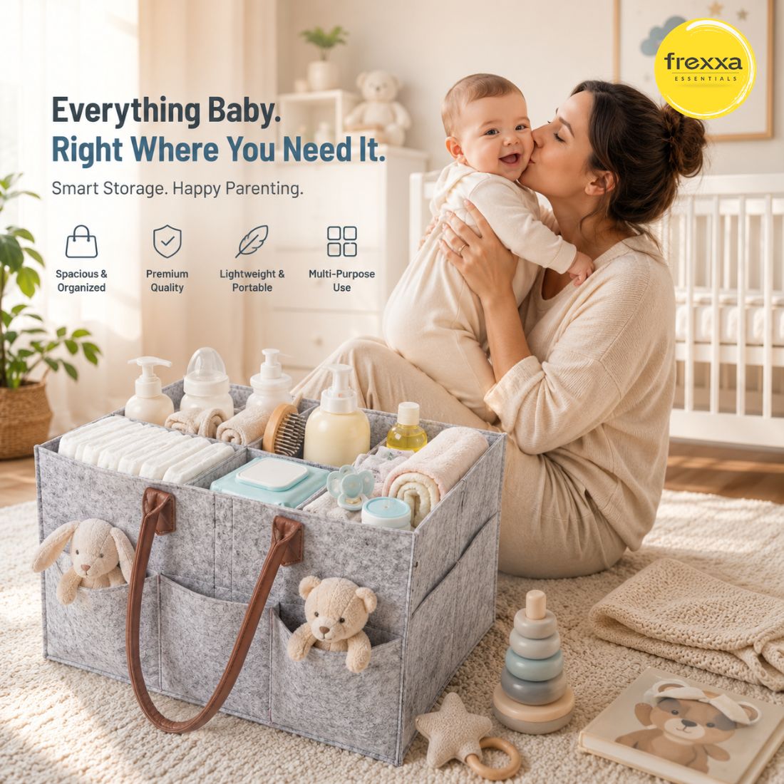Diaper Caddy Organiser Bag (Grey)