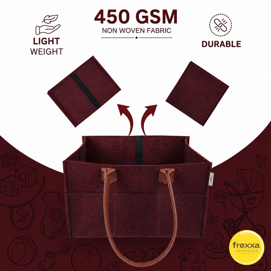 Diaper Caddy Organiser Bag (Maroon)