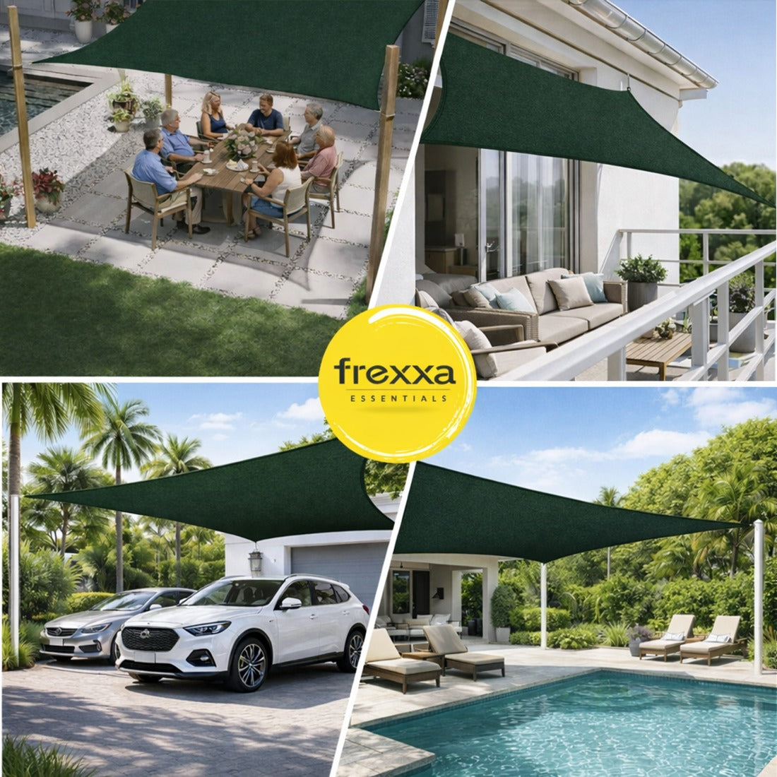 Sun Shade Sail (90% SUN & UV Blockage) Green Black