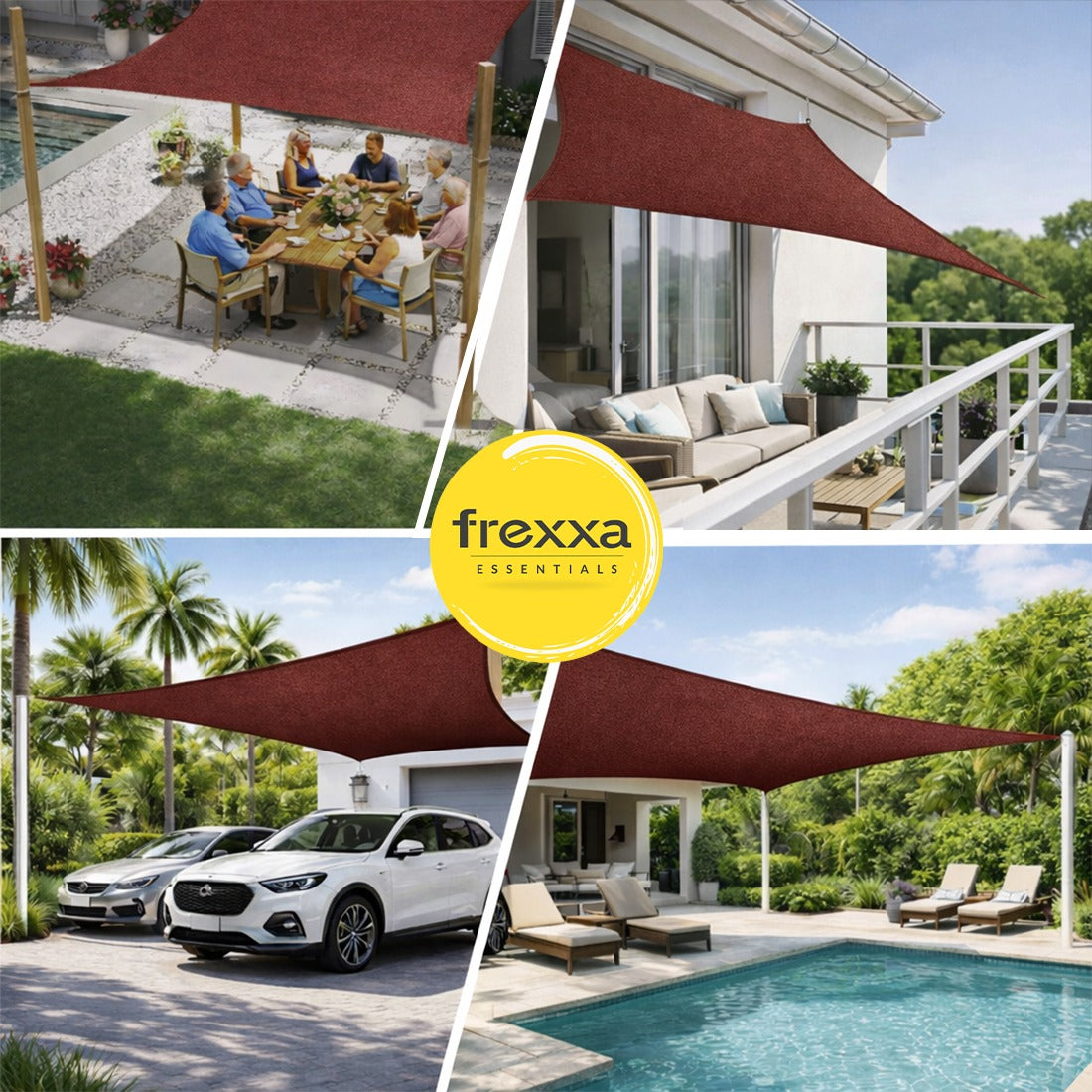 Sun Shade Sail (90% SUN & UV Blockage) Maroon